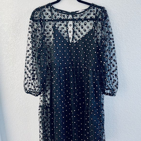 LOFT Dresses & Skirts - Loft Shimmer Dot Swing Dress
